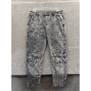 G-Star Raw Biker Jeans Mens 38 Gray Denim Cotton Acid Wash Mid Rise Straight Leg